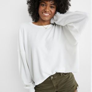 AERIE TOWEL TERRY CINCH SWEATSHIRT